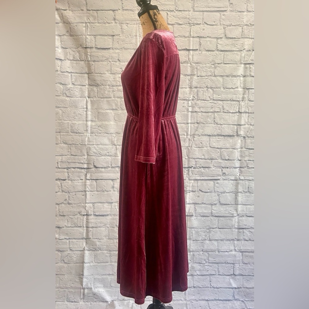 Piper & Scoot Velvet Dress Fall Faux Wrap Vintage Romantic Whimsigoth Victorian - Picture 7 of 7